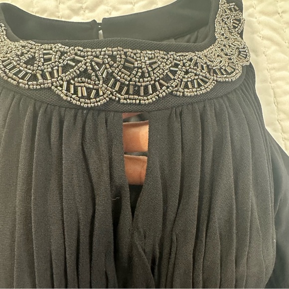 Chaya Elegant Beaded NeckLine Black Maxi Dress with Sise Zipper - Picture 13 of 16